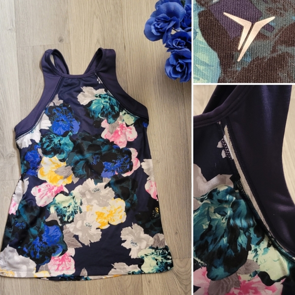 Old Navy Tops - Old Navy Active Go-Dri Floral Racerback with built-in sports bra, Women's Medium